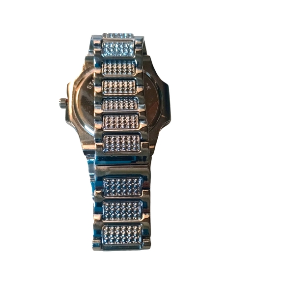 New Montres Carlo Silver Steel Iced Out Watch - Picture 2 of 3